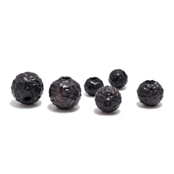 WD-008 10PCS Ebony Meteorite Imitation 6mm 8mm 10mm Wooden Beads For Jewelry Making,Carve The Concave Hole By Hand Wood Beads