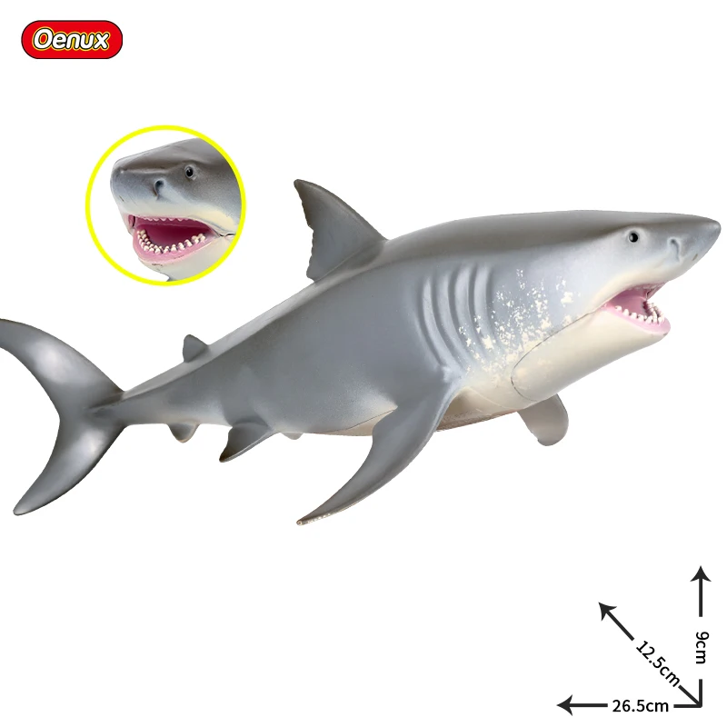 Oenux-Figurines d'action d'animaux sauvages pour enfants, Megalodon, Beluga, Big Shlavabo, Orca, Sperm, Blue Whale, Sea Life Model, Toy