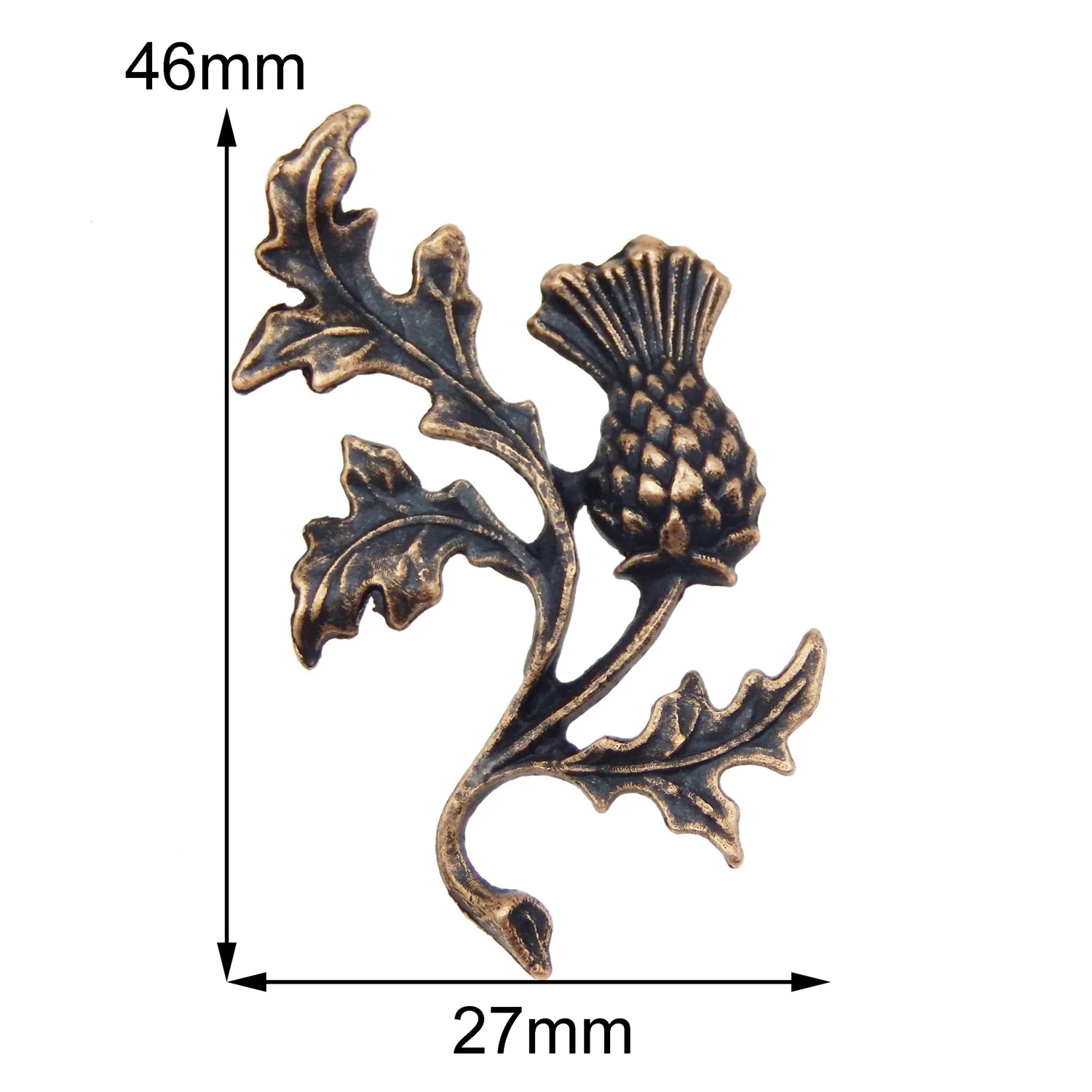 5PCS Alloy THISTLE Pendant Tree Leaves Top 3color Vintage Home Dec Furniture Jewelry Accessory 47*32MM Scotland Thistle Chair