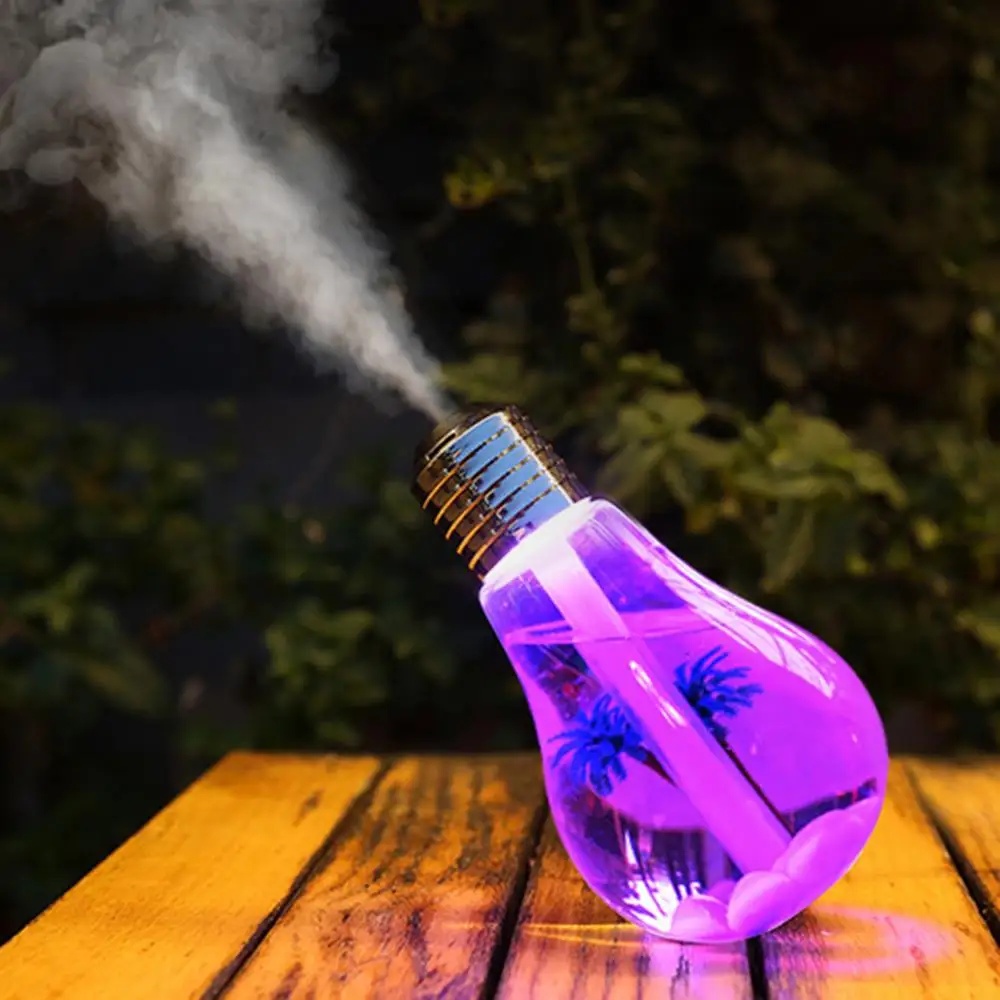 Creative USB Ultrasonic Humidifier ไฟ LED กลางคืน Light Mini เครื่องพ่นอโรมา Aromatherapy Mist Maker ขวดสำหรับ Home