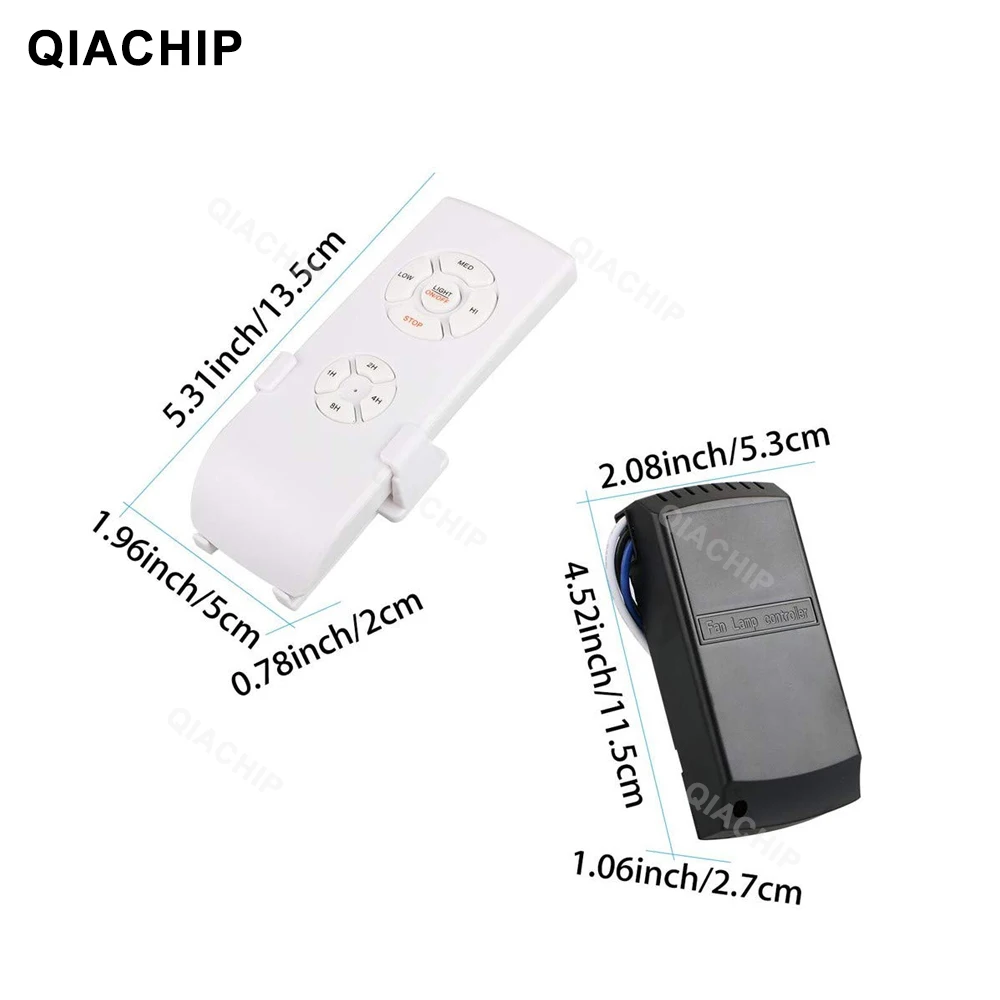 QIACHIP Universal Ceiling Fan Lamp Remote Control Kit AC 110-240V Timing Control Switch Adjusted Wind Speed Transmitter Receiver