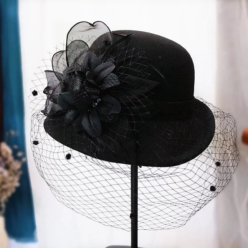 netto shamao kobieta brytyjska Hepburn kapelusz przeciwwiatrowy qiu dong towarzyska umywalka francuskiej modnej czapki kwiaty trilby przywracanie ancie