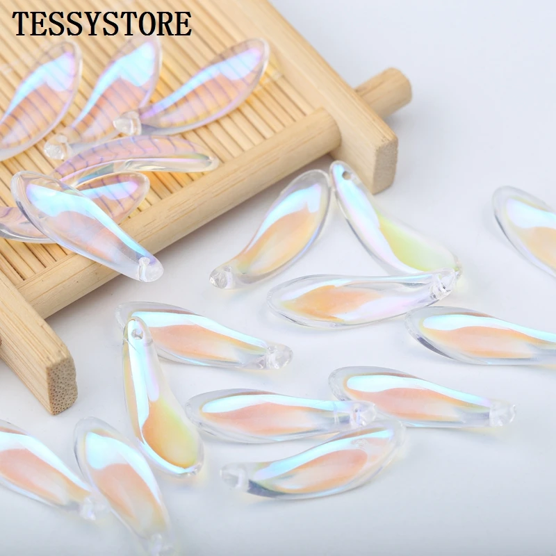 10pcs Chrysanthemum Petals Lampwork Beads Multi Gradient Color Glass Beads For Jewelry Making Bracelet Handmade DIY Accessories