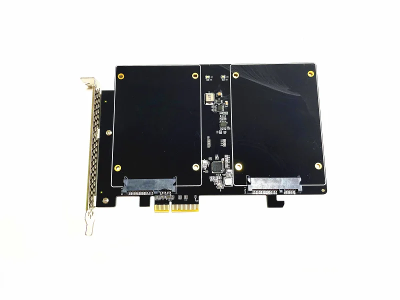 DEBROGLIE Upgrade NEW Dual SATA III to PCI-E X4 Expansion Card for PC Wins XP/ 7 / 8 / 10 ,Can group array