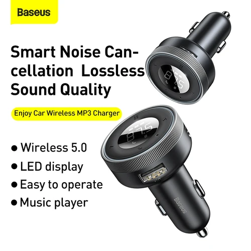 Imagen 2 del producto Baseus FM transmisor modulador coche inalámbrico Bluetooth 5,0 USB cargador rápido Auto Aux Radio reproductor de Mp3 música manos libres Kit de coche
