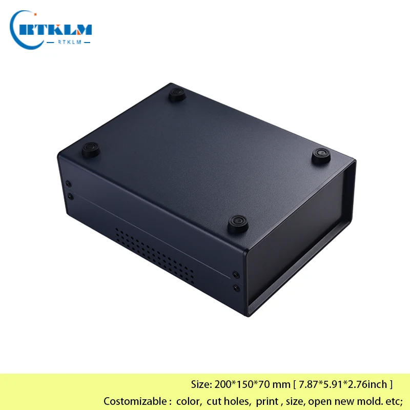Eisen-Projektbox-Gehäuse für Elektronik DIY Verbindungsbox Instrumentengehäuse Maßgefertigtes Desktop-Gehäuse 200*150*70mm Schwarze Box – Detail 10