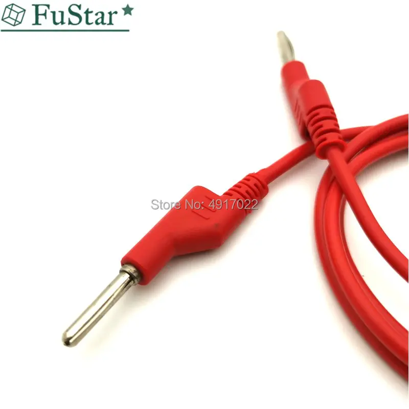 1pcs Double Ended Stackable 4MM Banana Plug Male Jack high Voltage Silicone Wire Multimeter Test Cable Lead Cord 1M Banana Jack