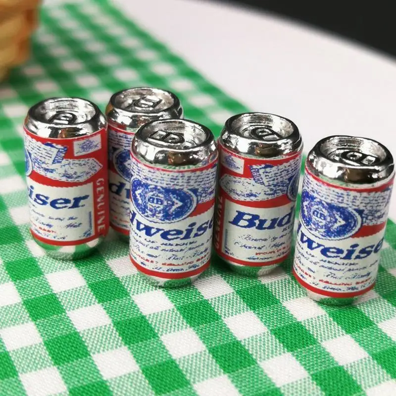 1:12 Scale Accessories Miniature Beer Bottle Can Model 10pcs/set Toy And Decor Beer Scene Food Mod Y9t3