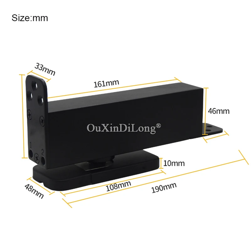 Brand New 2Sets Heavy Adjustable Door Pivot Hinges 90° Positioning Buffer Close Door Floor Spring Hinges Install Up and Down