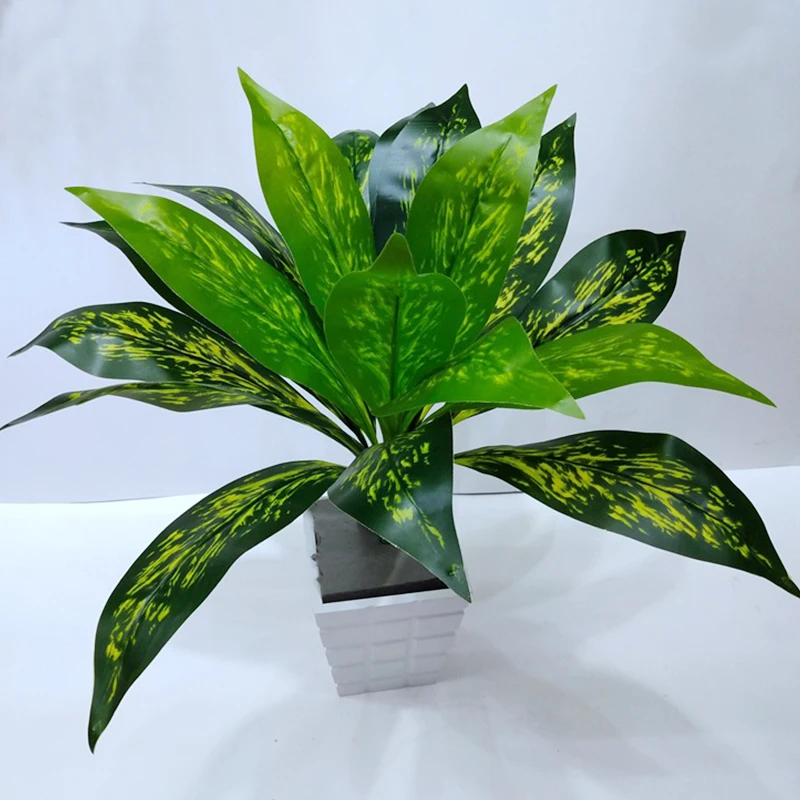 Artificial Evergreen Plant, 18 Leaves, Pseudofern Green Leaf, Bonsai for Wedding, Home Garden Decoration