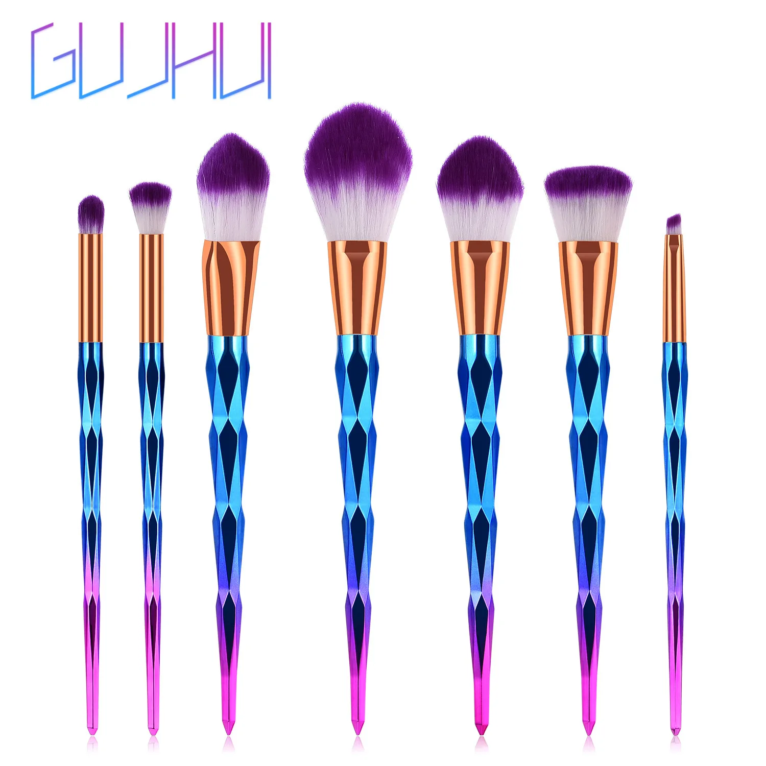 7 sztuk kolor zestaw pędzli do makijażu diamentowy pędzel do makijażu pędzel do podkładu makijaż przybory kosmetyczne Bronzer Brush Highlighter Brush