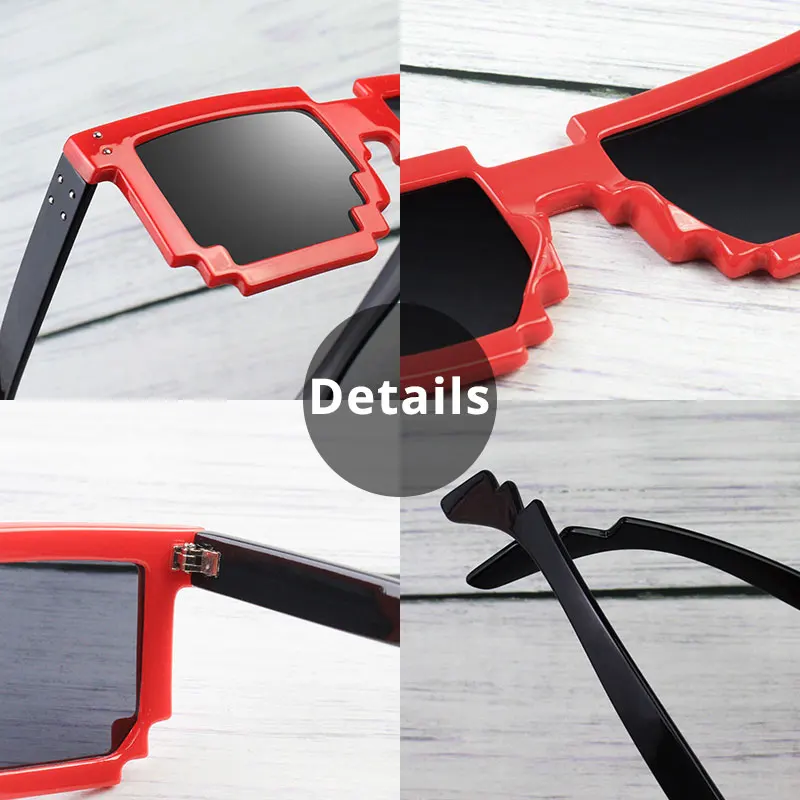 Sunglasses Pixel Points for Women Men\'s Fashion Glasses Glossy Black Matt Black Tea Red Pink Green Tortoise