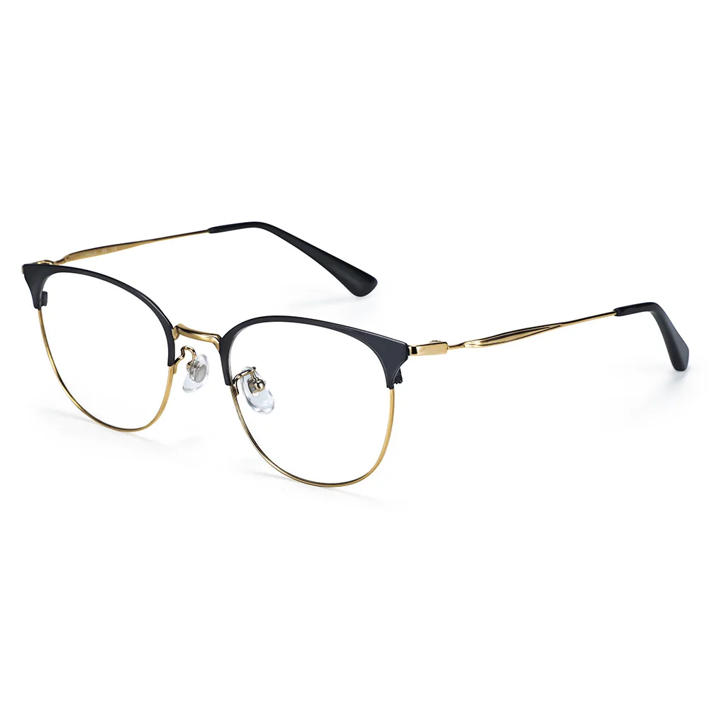 ZENOTTIC Titanium Prescription Glasses Men Women Retro Half Frame Optical Myopia Eyeglasses Anti Blue Ray Photochromic Eyewear