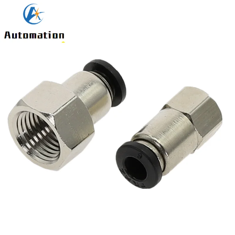Black Air Pneumatic 6-12mm OD Hose Tube Push Into M5 1/4