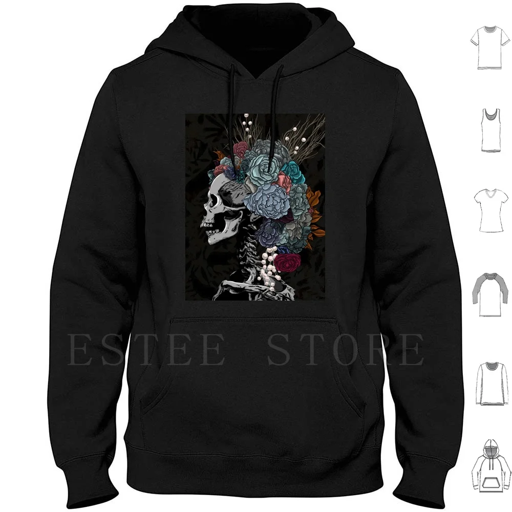 Dia De Los Muertos 2018 Hoodies Long Sleeve Skulls Flowers Botanical Anatomical Dia De Los Muertos Day Of The Dead