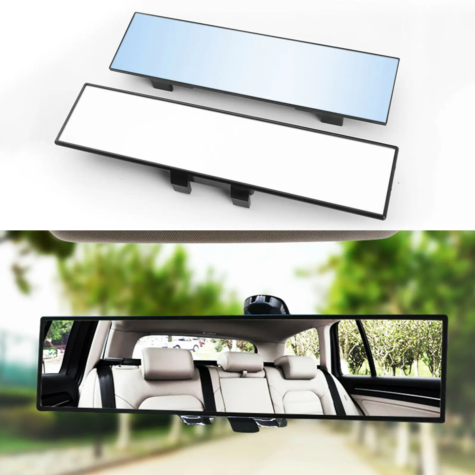 Universal Car Accessories Inner Rear View Rearview Convex Mirror No Visual Blind Spot Interior Clip mirror 300mm Wide