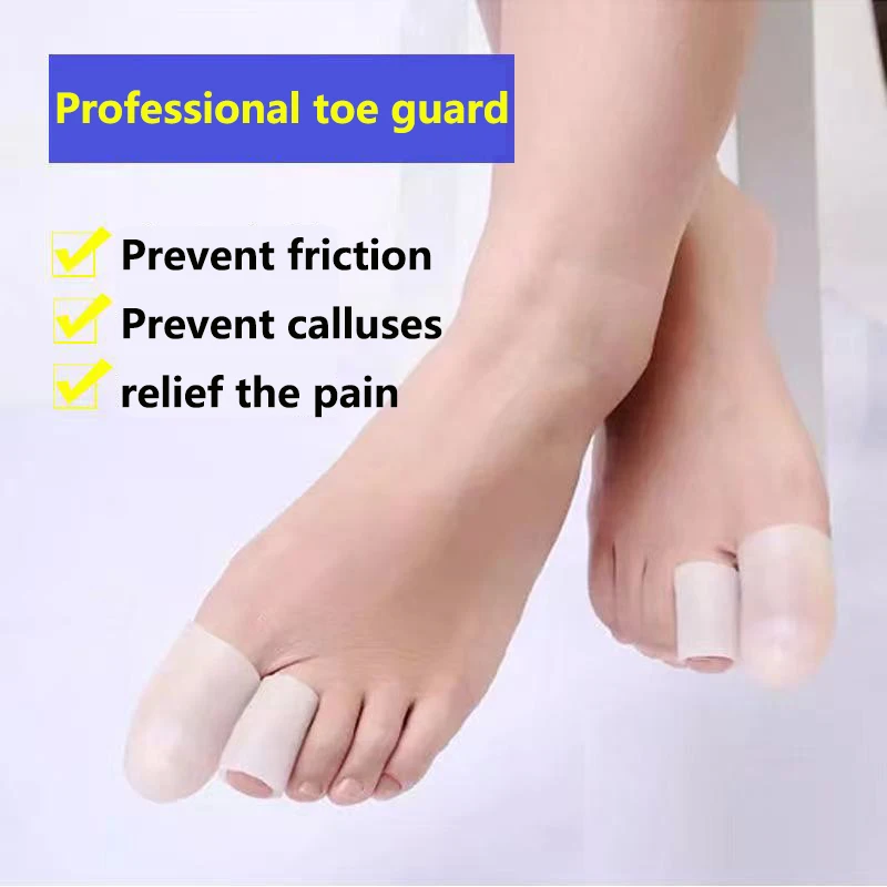 2pcs Silicone Toe Protector Prevent Friction Pain Relief Feet Corns Blisters Toe Cap Cover Correction Hammer Toe Foot Care Tool