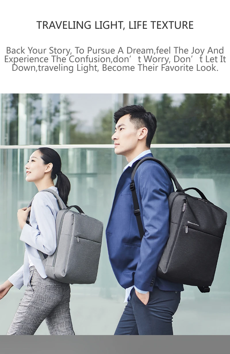 Xiaomi Rucksack Mi Minimalistischer Urbaner Lifestyle Polyester-Rucksack für Schule, Geschäft, Reisen Herrentasche mit Großer Kapazität – Detail 4