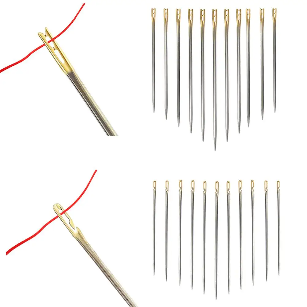 Blind Multi-size Needles Set Gold Tail Easy To Go Through From Side Hand Sewing Embroidery Tool DIY Needlework Sewing Needles
