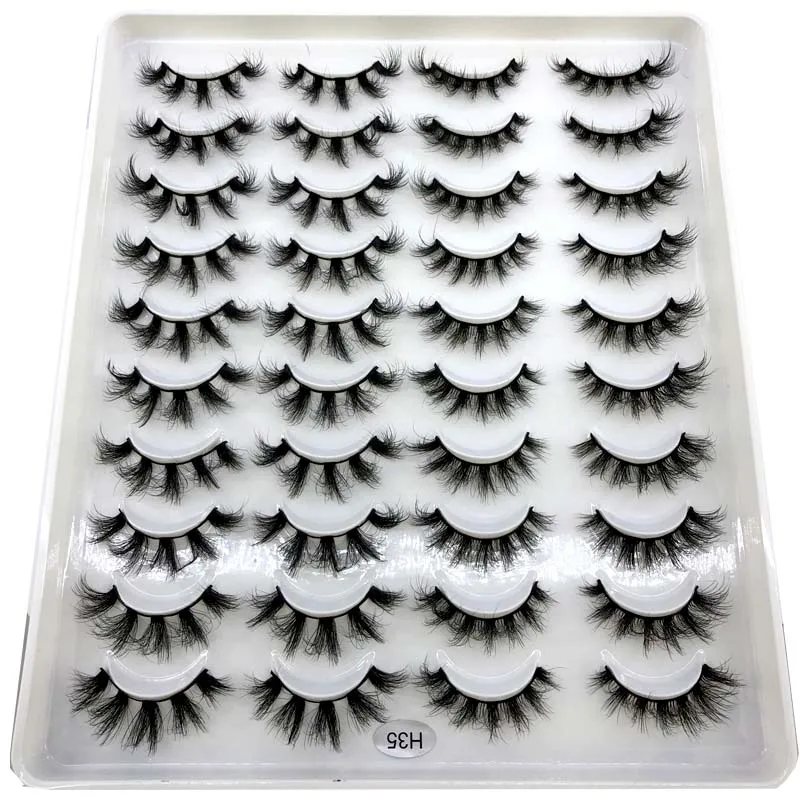 Hbzgtlad 20 pares 15-25mm natural 3d cílios postiços falsos maquiagem kit vison cílios extensão vison cílios maquiagem