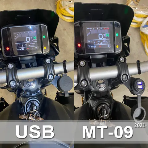 새로운 오토바이 액세서리 YAMAHA MT-09 MT09 2021 2022 용 이중 USB 충전기 플러그 소켓 어댑터
