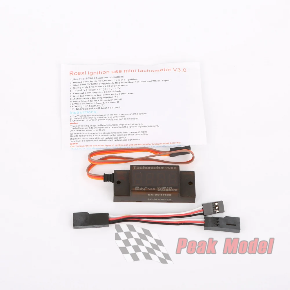 عداد سرعة الإشعال الصغير Rcexl V3.0 ملحقات جهاز الشاعل لمحركات DLE محركات MT طائرة RC تعمل بالغاز