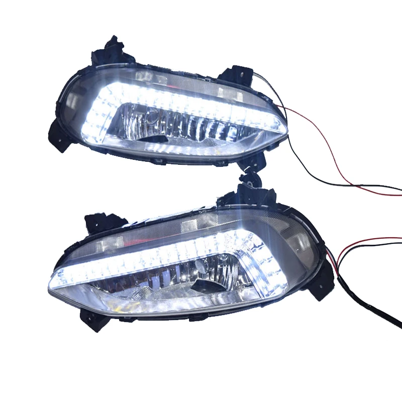 Yasong Headlight LED DRL For Hyundai Santa Fe IX45 2013 2014 2015 Headlight Hog Lights Fog Light Daytime Running Light Foglights