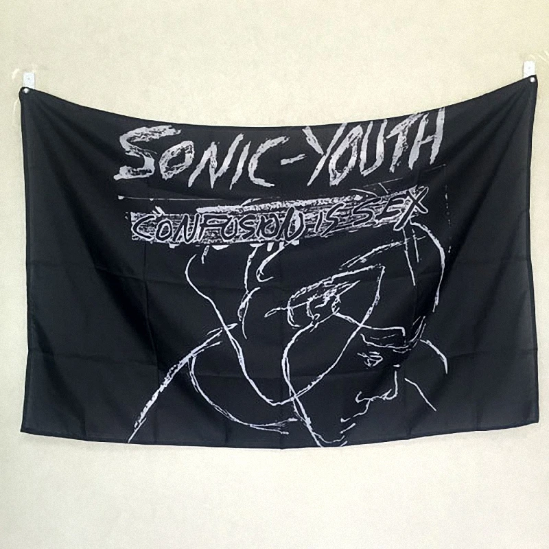 Sonic Youth Punk rock band poster banner 4 holes hanging flags Canvas painting Games billiards hall decor wall background