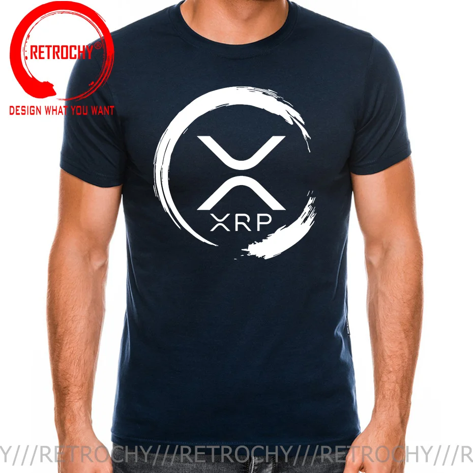 Fashion Bitcoin Ripple To The Moon Coin Gift Shirt Design XRP Ripple Coin Cryptocurrency TShirt Camiseta Men T-Shirt for Adult