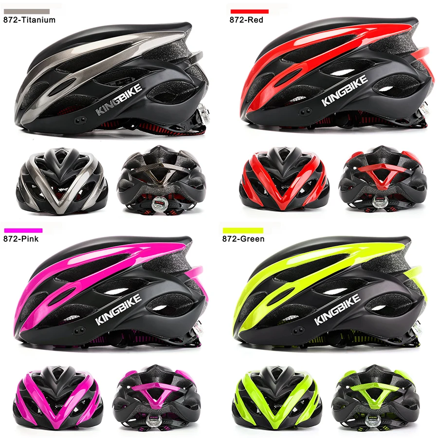 KINGBIKE homme femmes vtt casque de cyclisme intégré moulage arrière avertir lumière route vélo Ultra-léger respirant casque de sécurité