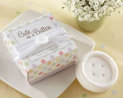 

100pcs/lot Cute As A Button Scented Button Soap Baby Shower Party Favors Gifts