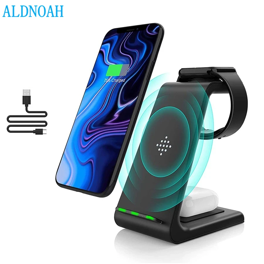 

15W 3 in 1 Fast Wireless Charger For iPhone 13 12 11 Pro Max Mini Xs Xr 8 Apple Watch 7 6 5 4 3 Airpods Pro For Samsung S21 S20