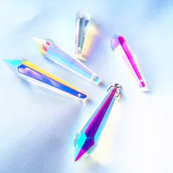 Top Quality 20pcs 55mm Faceted Clear Crystal Glass Chandelier Trimming Prisms for garland Pendant Wedding party venue decoration