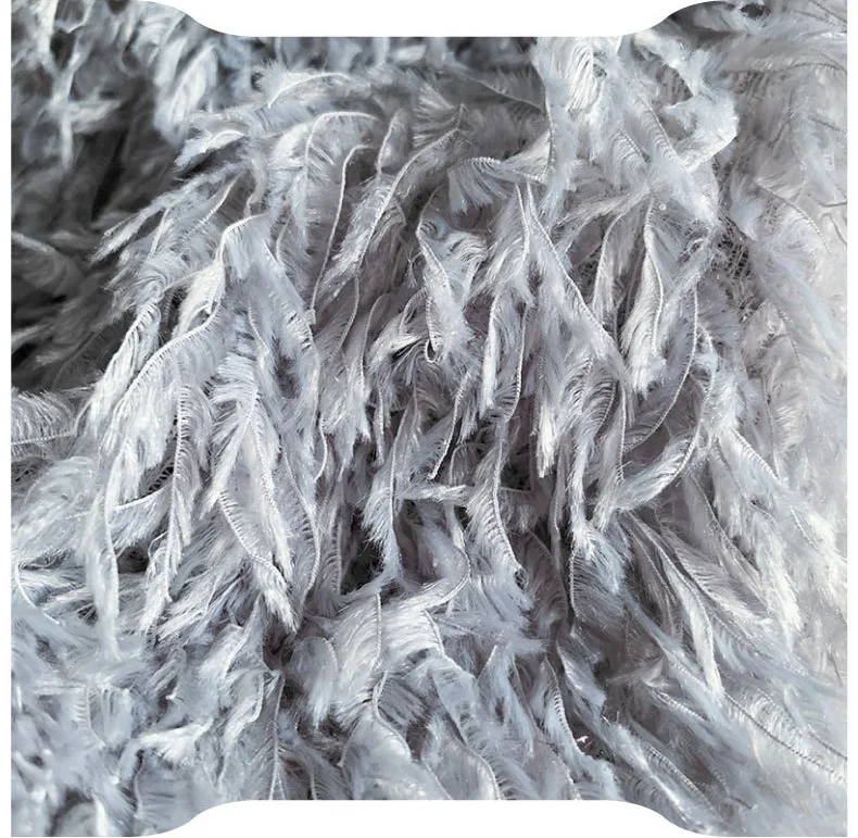 New Feather Tassel Fabric Chemical Fiber Plush Mesh Fabric DIY Dress Skirt