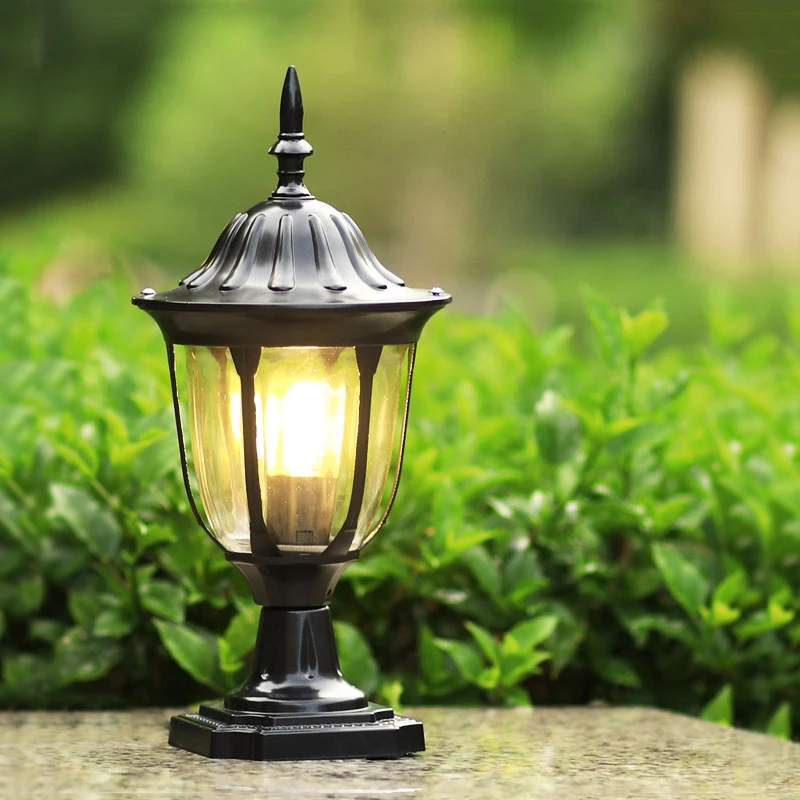 Retro fence wall headlights europe garden gatepost lamp outdoor courtyard residential wall mount light fixture