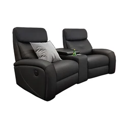 Sofá reclinable eléctrico funcional para sala de estar, asiento reclinable de cuero genuino italiano para cine