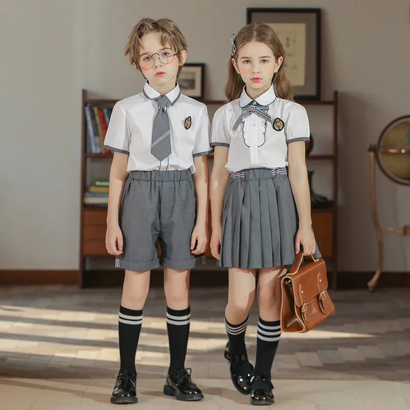 Kinder der Schule Uniformen College Stil Collective Mode Trend Britischen Kostüme Mädchen Röcke Jungen Hosen Shirts 2022 Neue Stil