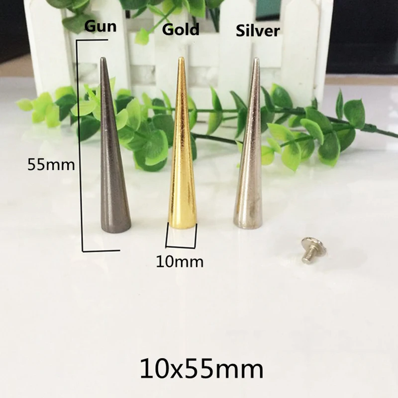 7mm Diameter Brass Punk Spike Garment Rivet Studs With Screws For Bracelet Bag Hat Shoe Chocker Collar Leather Craft Accessories