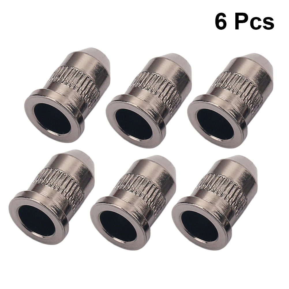 6pcs Through Body For Bass Building String Cap Professional Black GE25 Metal Mounting Buckle Through Body