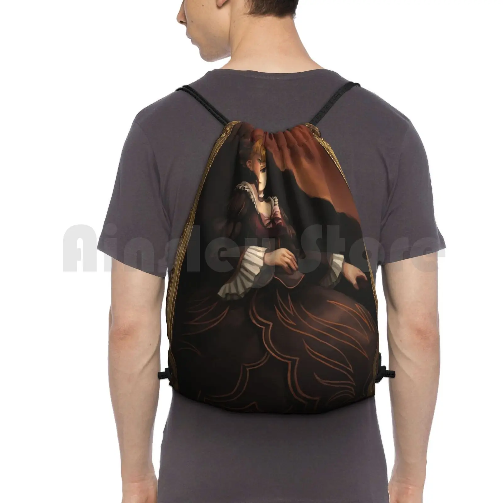 

Umineko When They Cry-Beatrice Portrait Backpack Drawstring Bag Riding Climbing Gym Bag Beatrice Umineko Visual Novel Anime