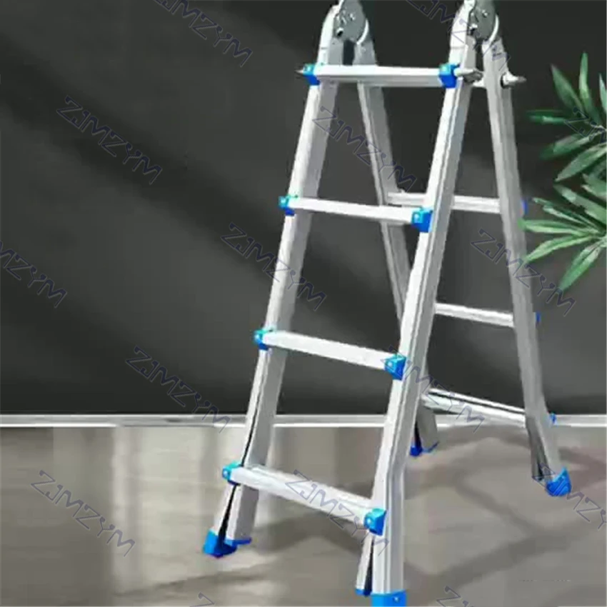 Escalera de espiga multifuncional para el hogar, escalera de aleación de aluminio engrosada, escalera de ingeniería plegable portátil, 3/4/5 escalones