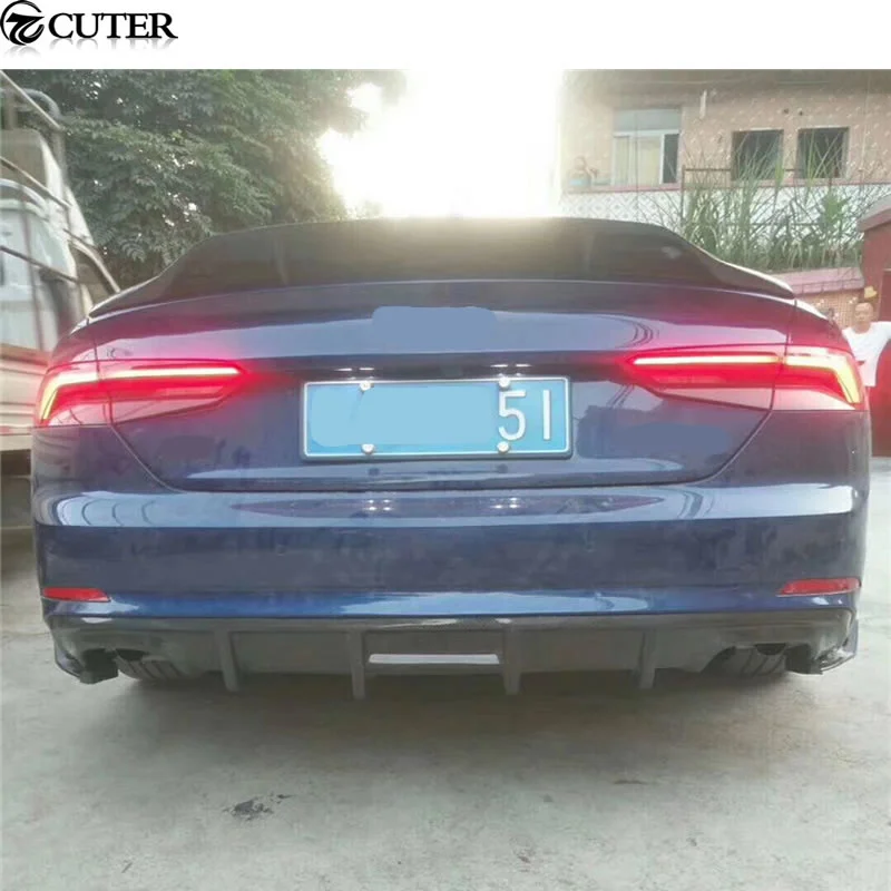 A5 B9 Carbon Fiber Rear Bumper Diffuser for Audi A5 Sportback Standard 2016 view 2