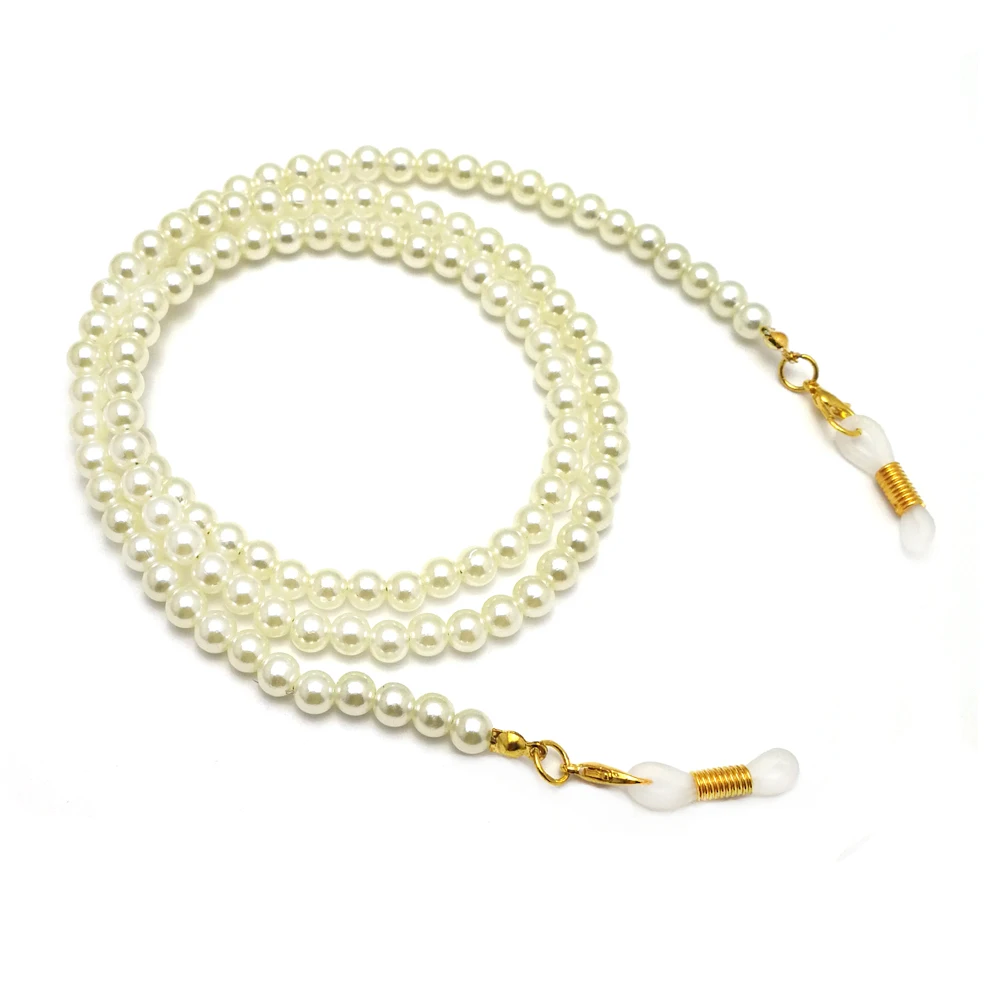 

Pearl Beaded Eyeglass Chains Glasses Reading Eyeglasses Holder Strap Cords Lanyards for Women Girls,White Chains