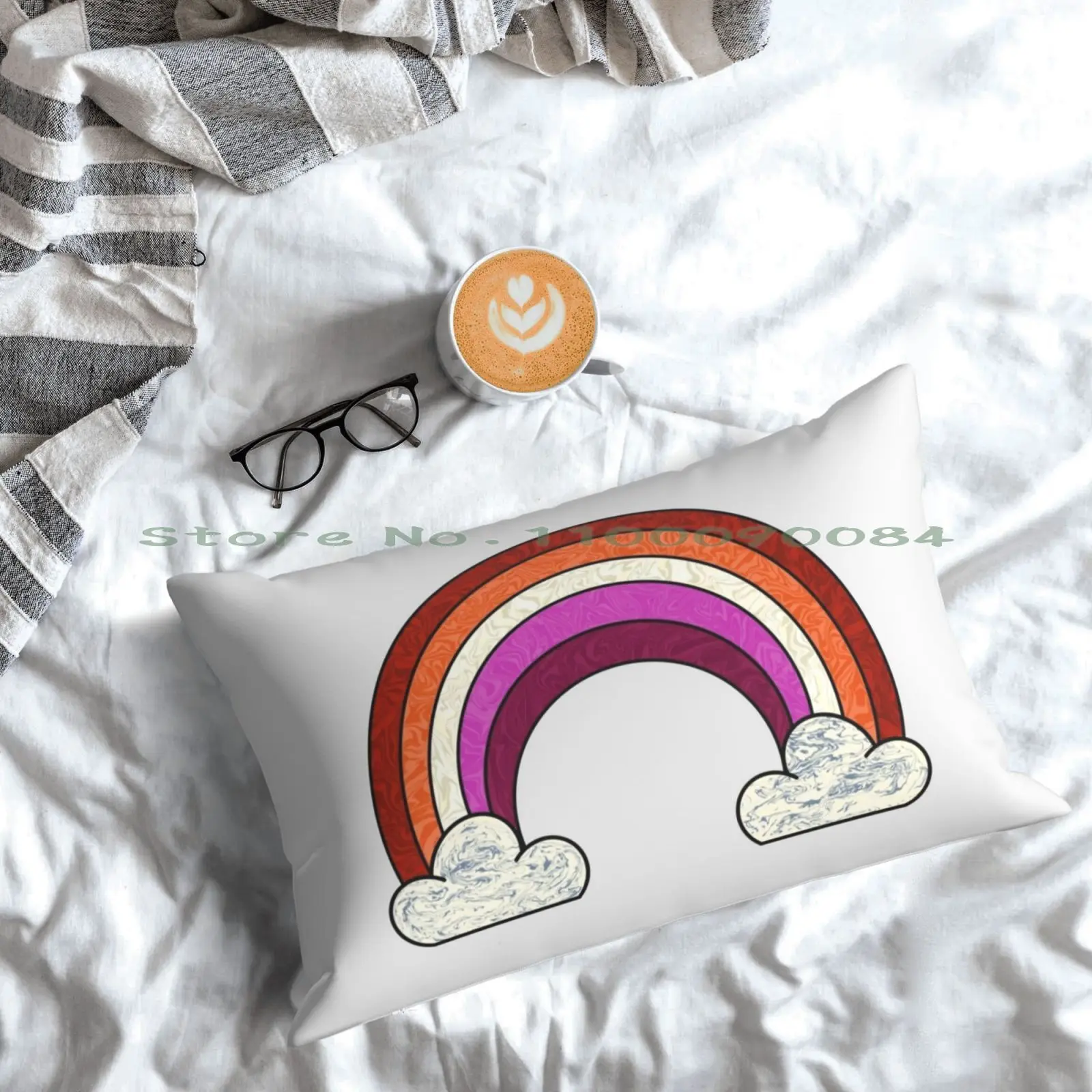 Lesbian Pride Rainbow Pillow Case 20x30 50*75 Sofa Bedroom Priscilla Calimero Chicken Cartoon Long Rectangle Pillowcover Home