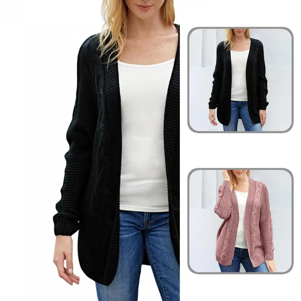 Batwing Langarm 4 Farben Frauen V Neck Ribbing Casual Strickjacke für Dating