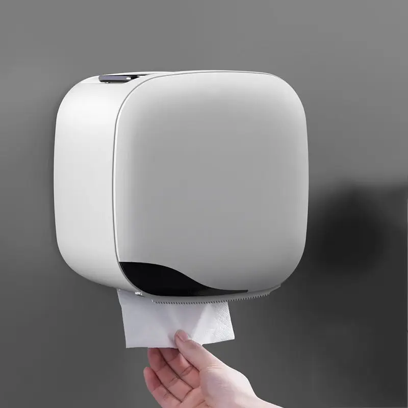 Wall Mounted Tissue Box, Waterproof Tray Roll Tube for Toilet Paper, Storage Box Tray, Tissue Box Shelf, Bathroom Product