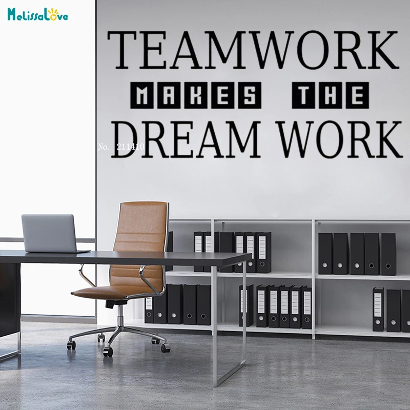 Office Teamwork Wall Decals Company Hall Decor Unite Wveryone To Create the Impossible Quote Murals Vinyl YT5826