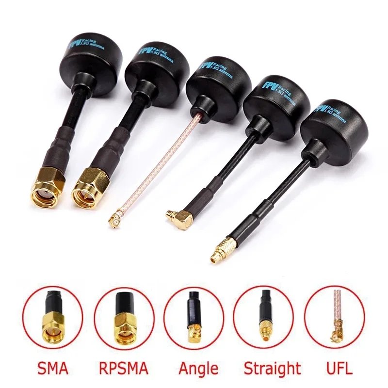 5.8G 2.5dBi FPV Antenna RHCP RP SMA RP-SMA RPSMA Angle MMCX UFO TX RX for FPV RC Racing Drone Quadcopter Spare Parts