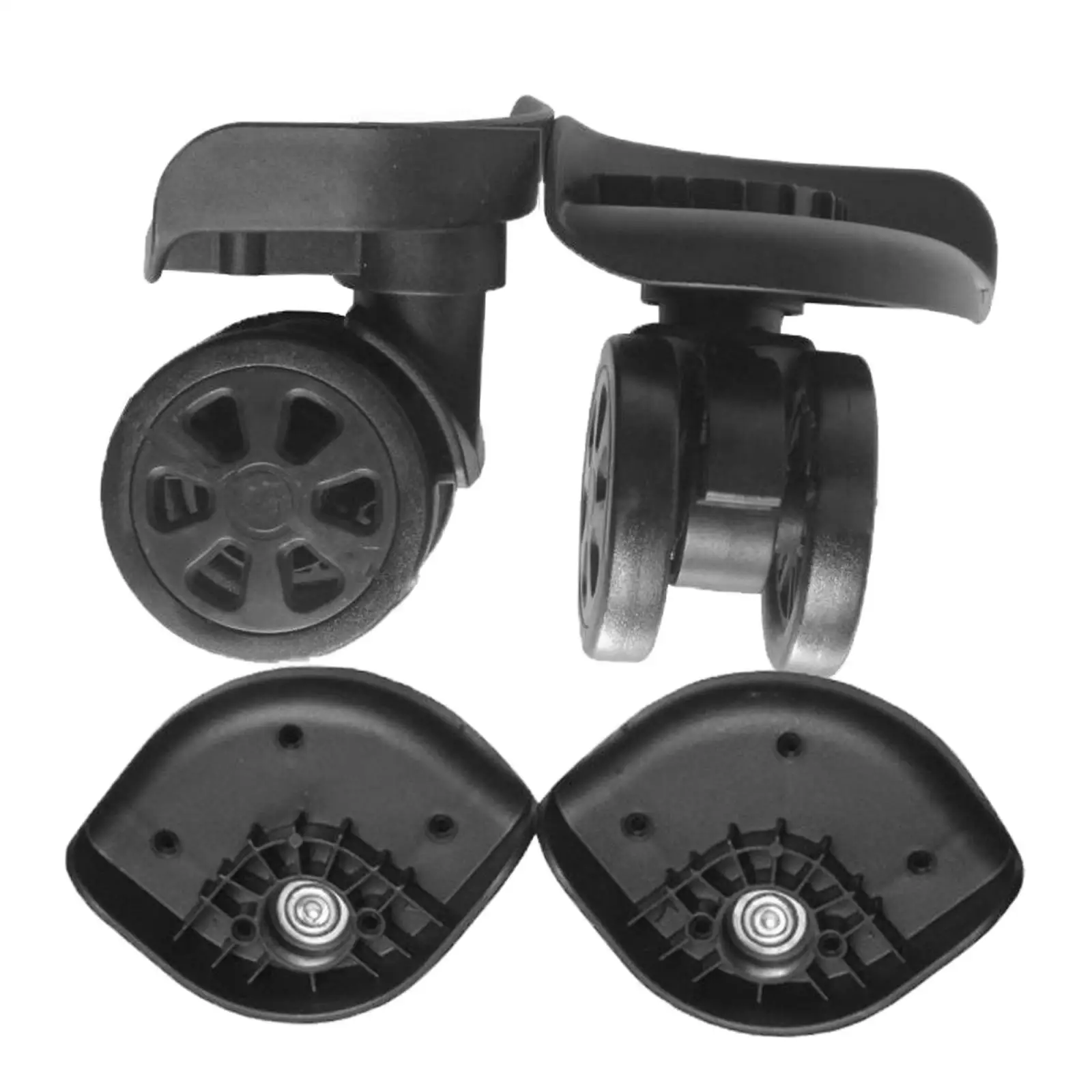 2 Pieces 360 Swivel Luggage Wear Resistant Wheel Suitcase Replacement Repair Wheels Dual Roller Bearing Caster Roller