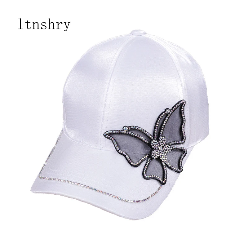 2021 new fashion Women Butterflies Flower Embroidery Caps Women Girl Sun Hats Casual Snapback Caps Women adjustable Baseball Cap